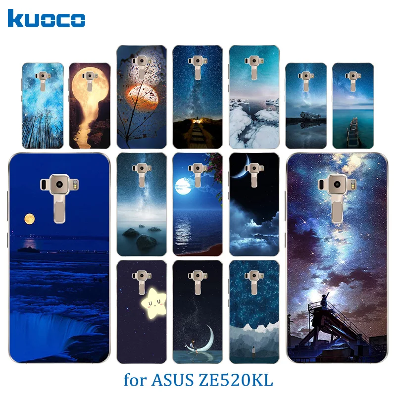 Phone Cases For Asus ZenFone 3 ZE520KL Soft Silicone Night Sky Pattern Back Cover for KL / ZE 520 Zenfone Coque |
