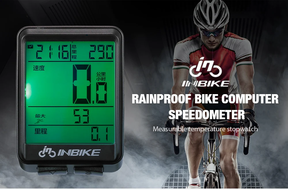 INBIKE непромокаемый Велосипедный компьютер Спидометр измеряемая температура Секундомер Велосипедный компьютер легкий