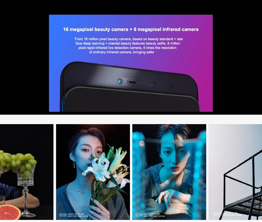 Lenovo Z5 Pro 6,39 дюймов 4G LTE Snapdragon 710 Восьмиядерный ZUI 10,0 Мп+ 16 МП AI Двойная камера 6 Гб RAM 64 Гб ROM Smartphon