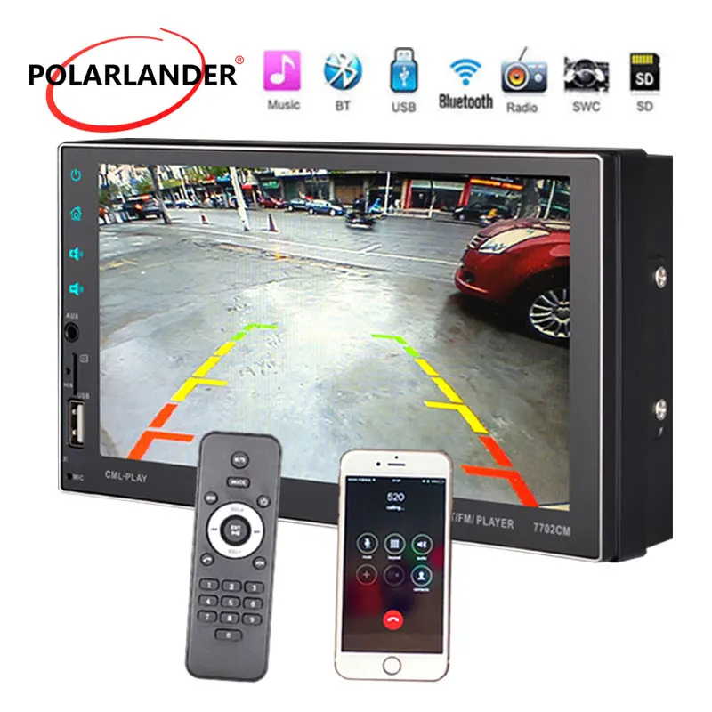 " 2 Din MP5 плеер стерео заднего вида HD емкостный экран Bluetooth USB/AUX/FM/SD/SWC Зеркало Ссылка беспроводной - Цвет: Without Camera