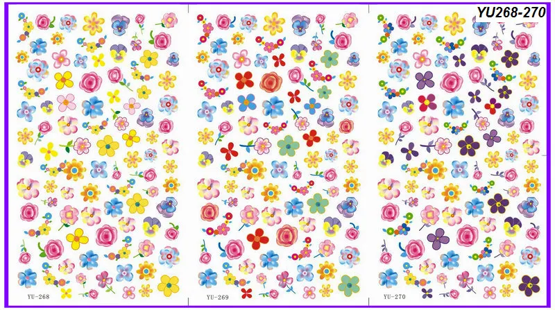 

3 PACK/ LOT WATER DECAL NAIL ART NAIL STICKER FULL COVER FLOWER VINE GRASS LEAF YU268-270