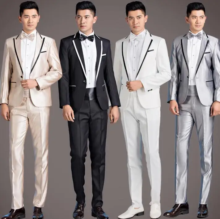 Blazer men formal dress latest coat pant designs marriage suit men host band masculino trouser wedding suits for men's singer