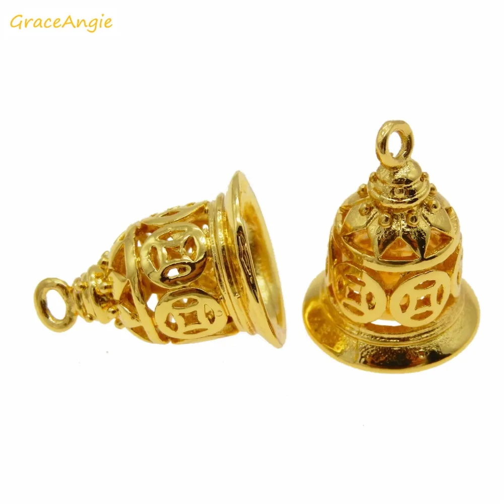 

GraceAngie 2 шт./лот Рождественские Подвески медные колокольчики золотые свадебные домашвечерние ничные украшения «сделай сам» колокольчики ру...