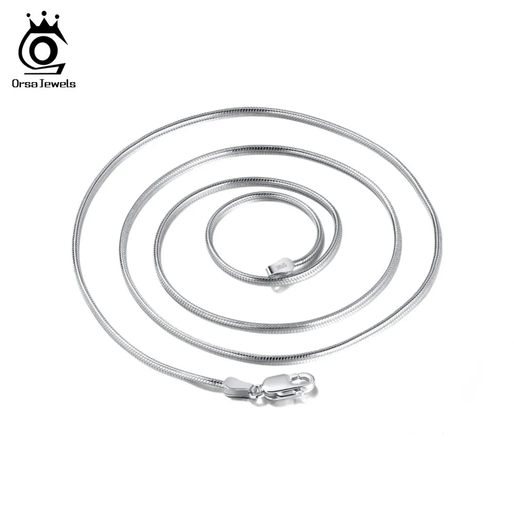 ORSA JEWELS серебряное ожерелье из натуральной 925 пробы, цепочка в виде змеи, модное ожерелье, цепочки без содержания свинца и никеля, 45 см, 50 см, ювелирное изделие SC09