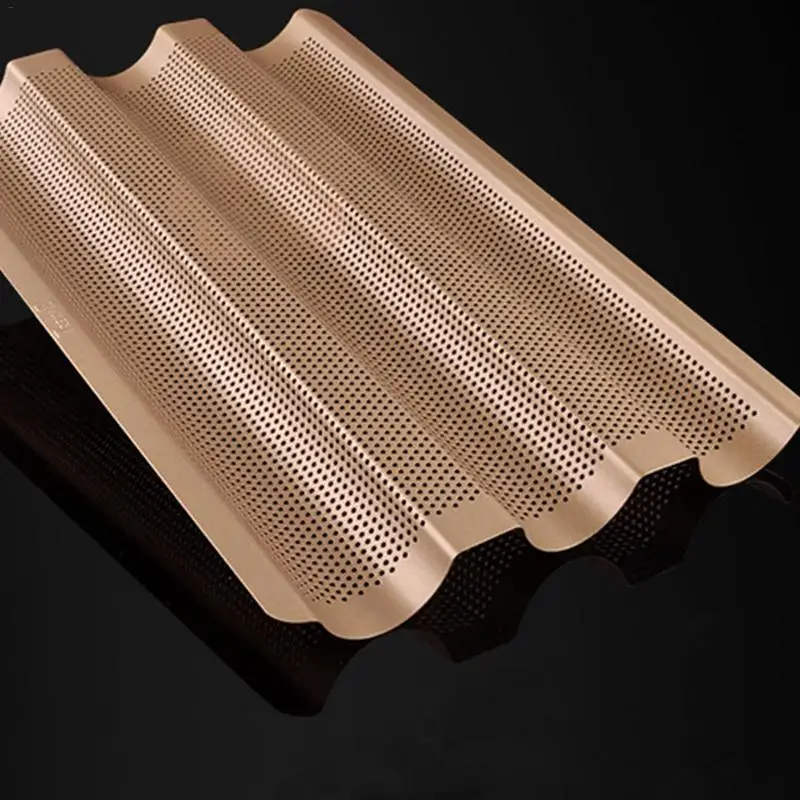 Форма для выпечки с тремя слотами из тяжелого стального золота| |