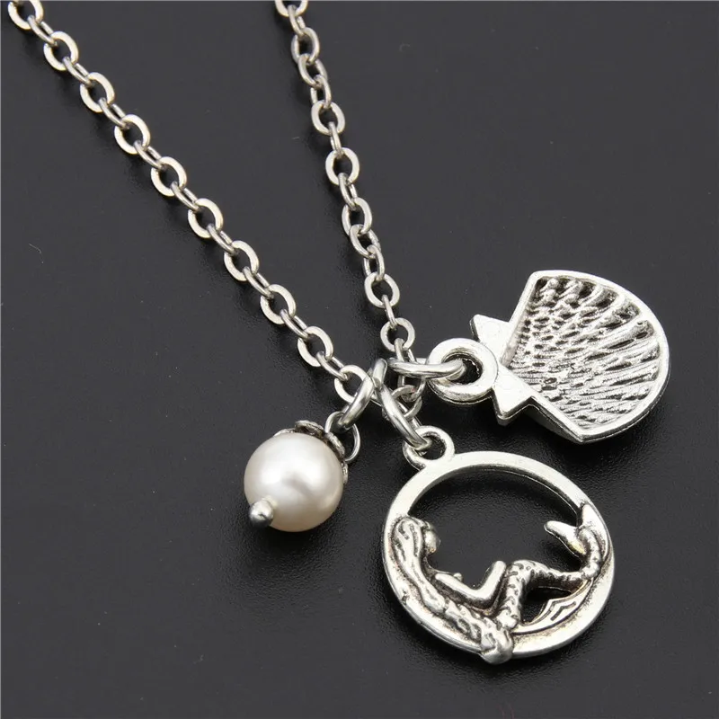 1 шт. океанская бижутерия подвеска с русалкой в виде ракушки ожерелье для женщин