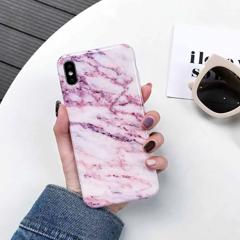 H SMILYOU мраморный чехол для телефона для iPhone 6 6S 7 8 X задняя крышка Роскошный чехол s для iPhone 6Plus 7Plus 8Plus XR XS Max Coque Fundas - Цвет: H
