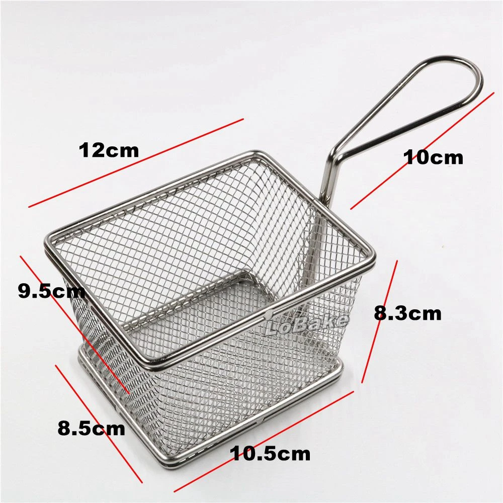 (2 шт./комплект) 2 размера прямоугольная корзина из нержавеющей стали для жареной