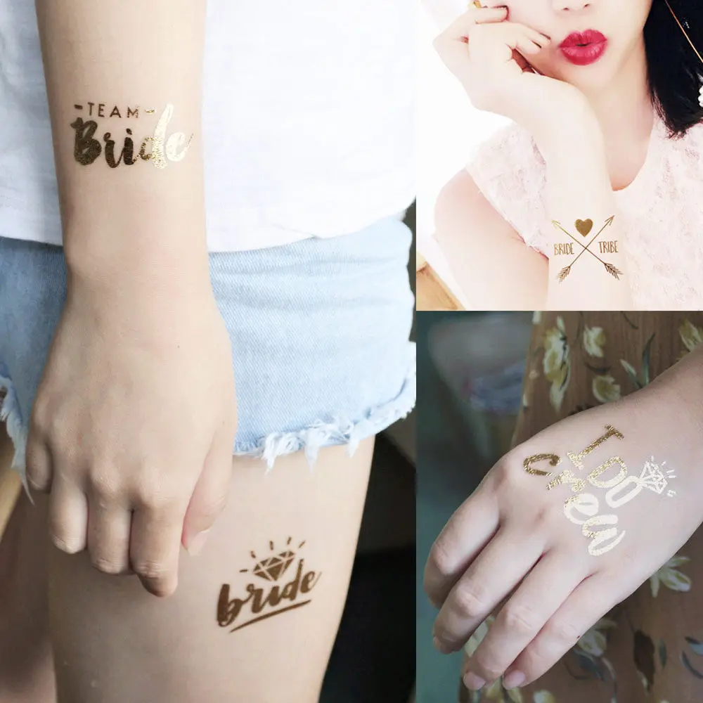 Временные тату наклейки glaryyears золотистого цвета 8 видов|body art|gold temporary tattootattoo sticker |