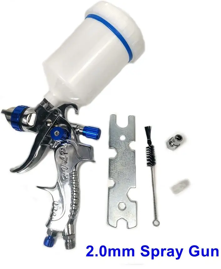 2.0mm spray gun HVLP пистолет-распылитель гравитационная подача 1,4 мм 1,7 мм 2,0 мм Насадка из нержавеющей стали авто распылитель краски Профессиональный Аэрограф-распылитель - Цвет: 2.0mm spray gun