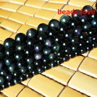 natural genuine flash rainbow obsidian stone round loose beads for jewelry diy making bracelet pick size 4 6 8 10mm 15strand