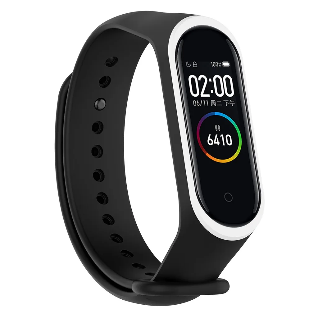Ремешок Correa для Xiaomi Mi Band 4 спортивный мягкий силиконовый двухцветный браслет