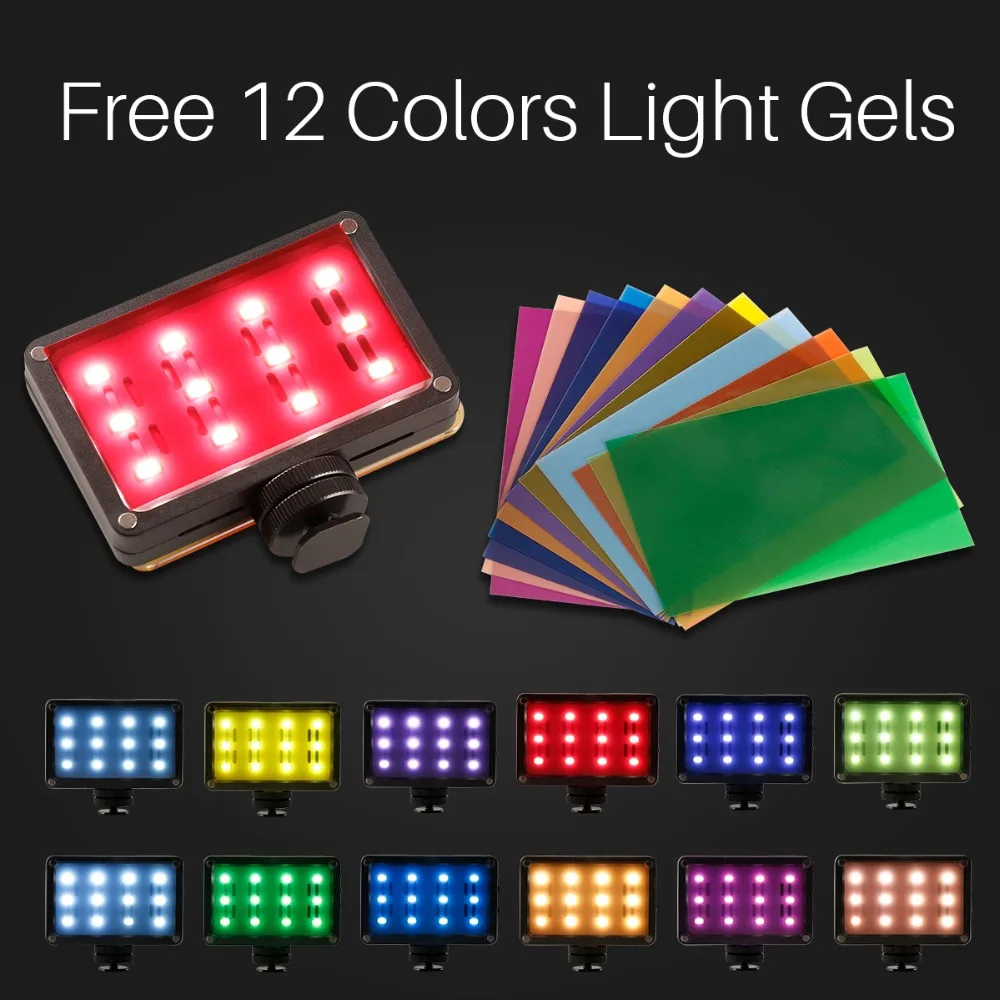 Мини-светодиодный видео-свет ULANZI на камеру Pocket Photo с фильтрами цветных гелей для DSLR 3-осевых гимбалей.