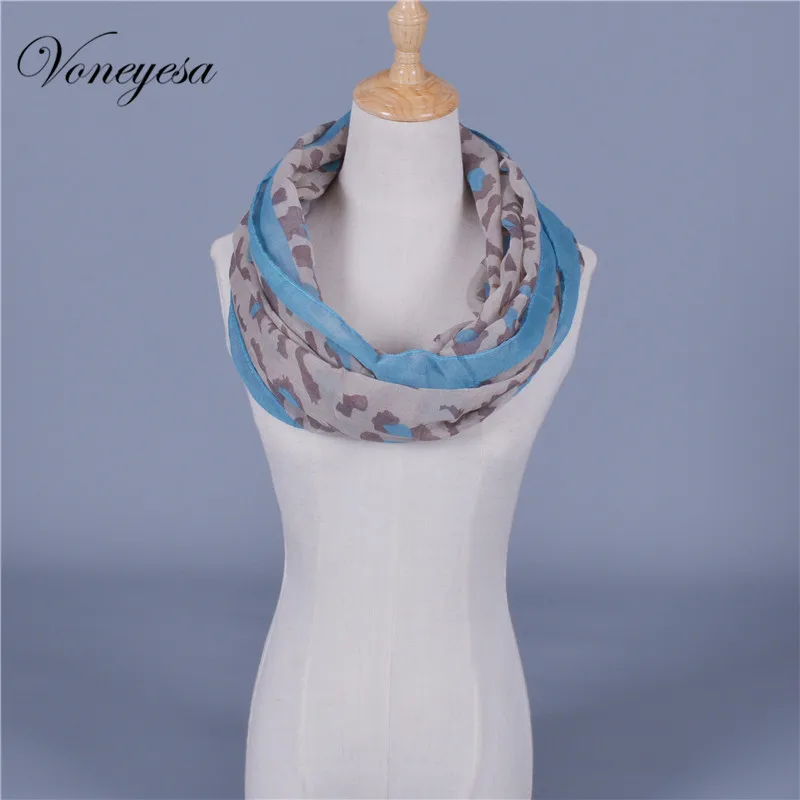 Для женщин летние леопардовым принтом Бесконечность Шарфы для kid'snood кольцо