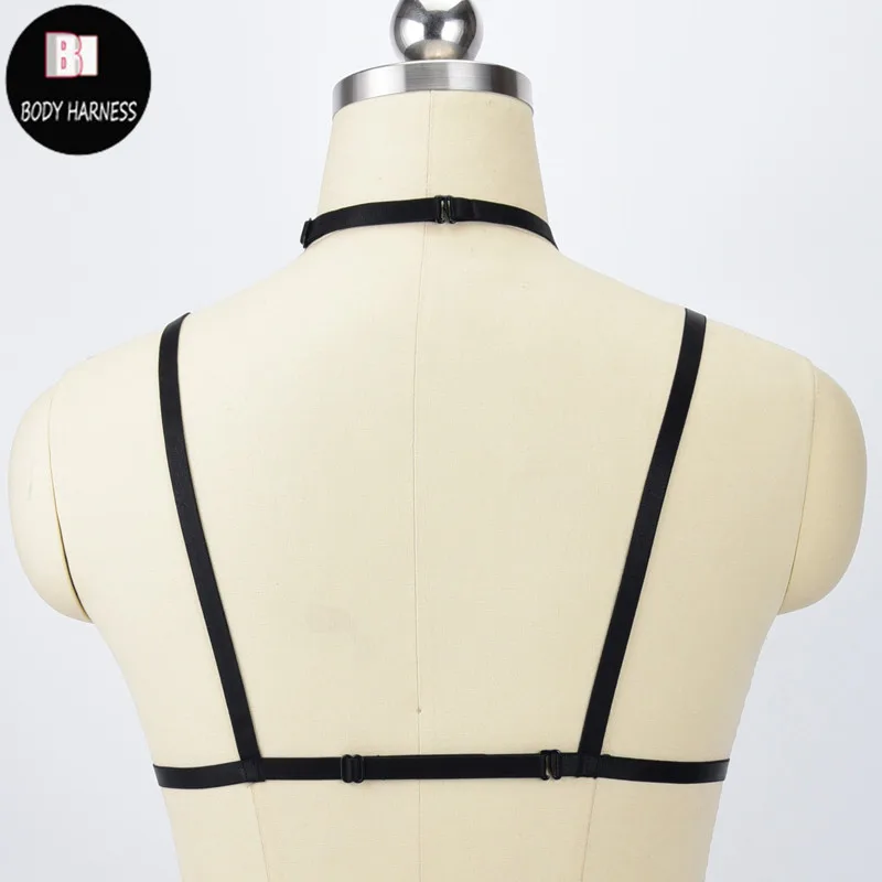 Сексуальный черный кружевной бюстгальтер клетка в стиле Харадзюку прозрачный