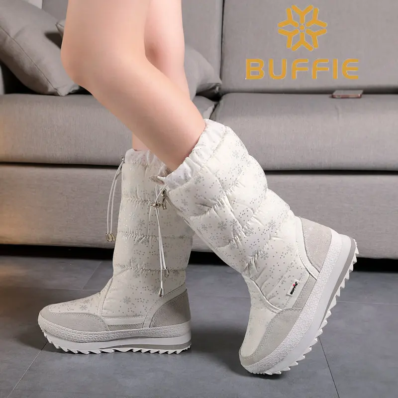 BUFFIE 2016 новые зимние ботинки женщин плюшевые теплый леди обуви плюс размер 35-41