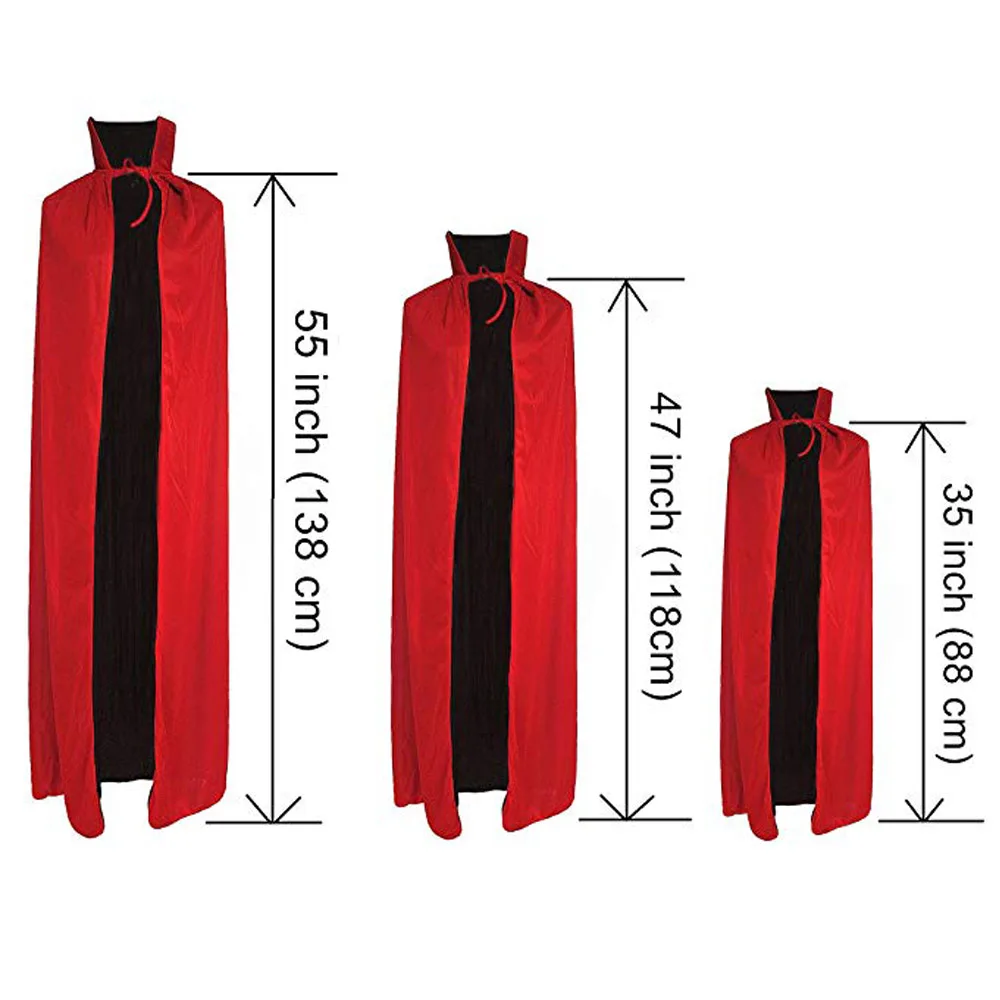 

Black and Red Reversible Halloween Christmas Cloak Masquerade Party Cape Costume
