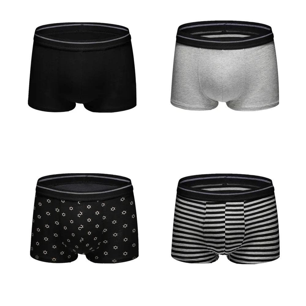 4 шт. мужские боксеры шорты комплект трусики с мешочком плюс размер нижнее белье