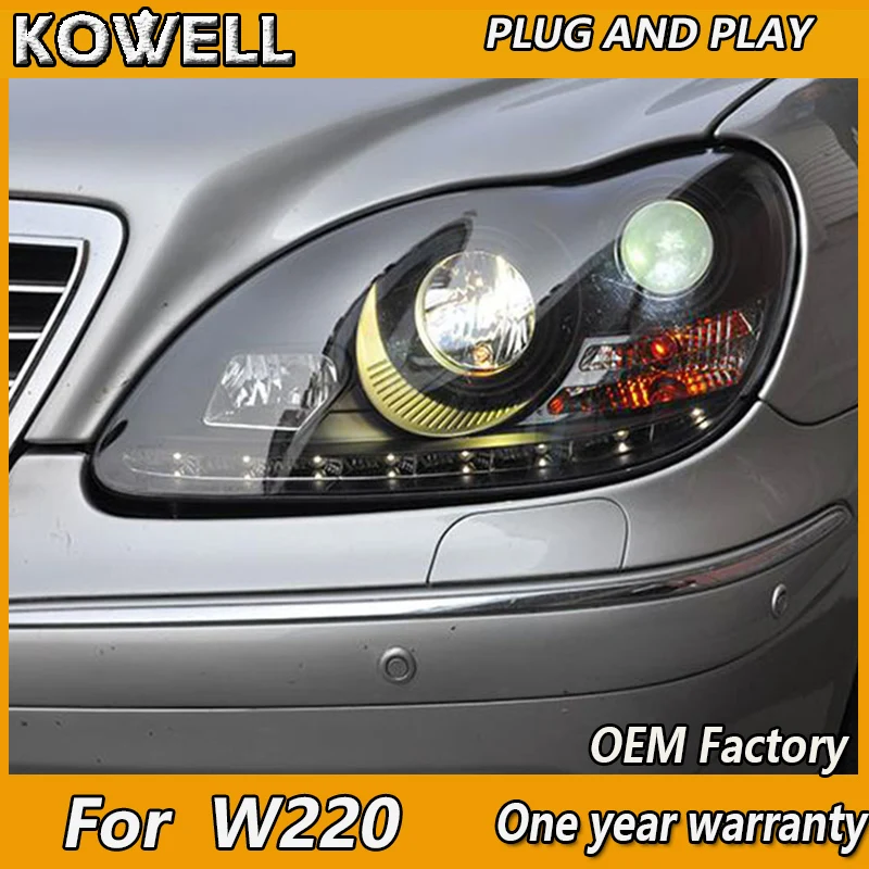 Стайлинг автомобиля KOWELL для Benz S-Class W220 S280 S320 S500 S600 S350 1999-2005 лет фары подходят