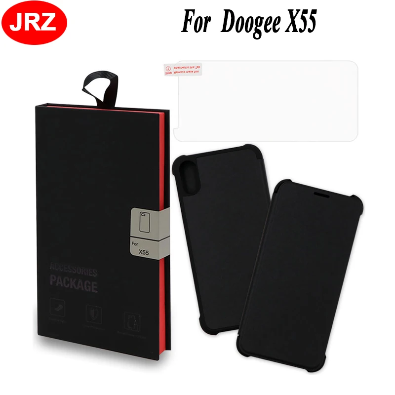 JRZ Для Doogee X55 винтажный деловой чехол и стекло ностальгия задняя крышка с