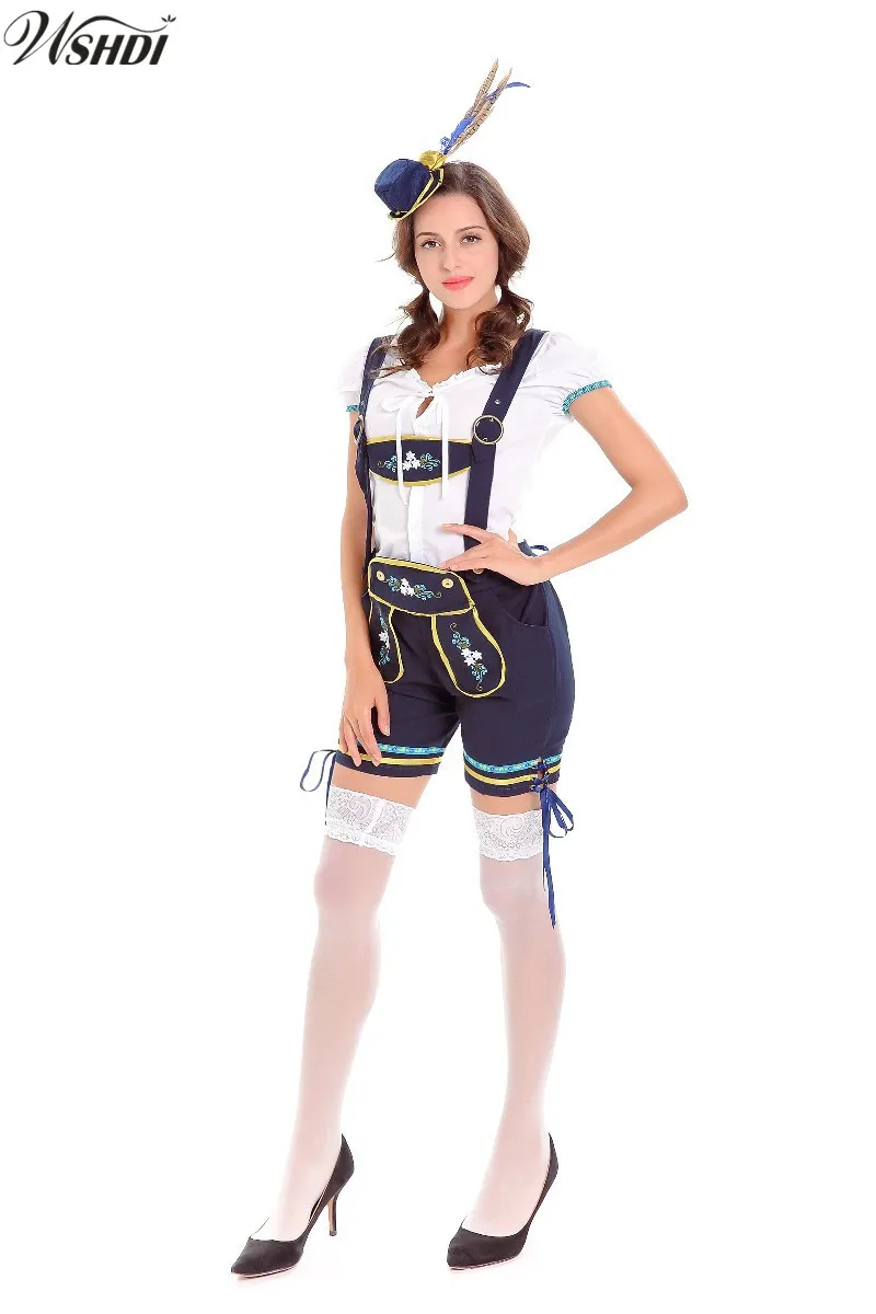 Сексуальный костюм Lederhosen для девочек на Октоберфест немецкая Униформа горничной