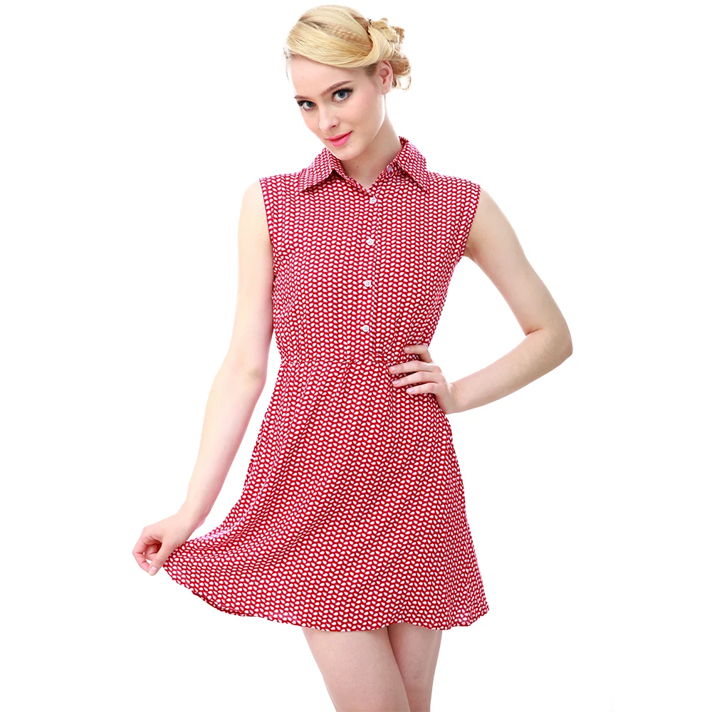 Женское мини-платье без рукавов с принтом листьев | Женская одежда