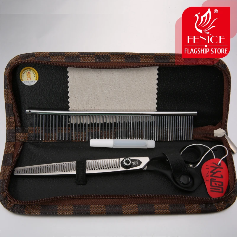 Fenice высокое качество Professional 8,0 дюймов pet Уход за лошадьми ножницы для товары собак резка тоньше ножницы с тонкой зуб