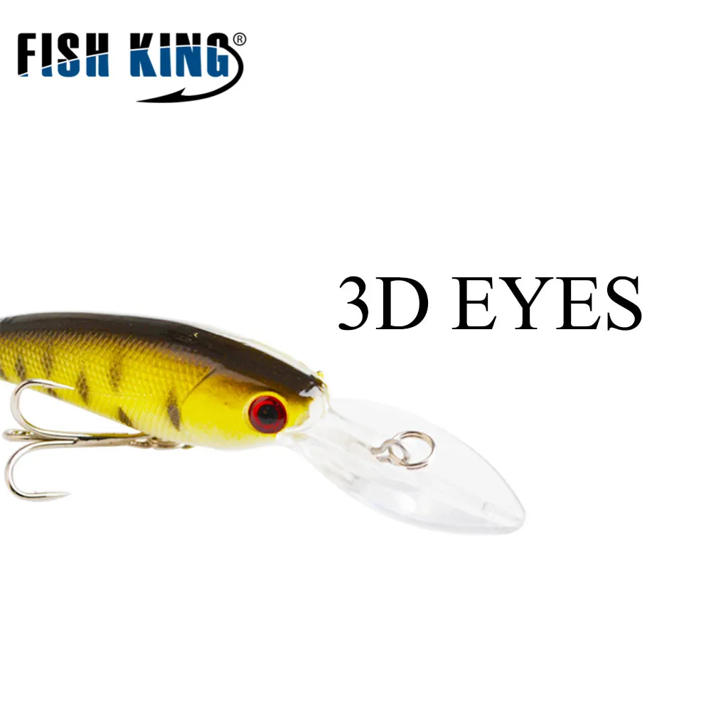 Рыбы король рыболовные приманки 1 шт. Minnow 7 6g 90 мм 0 5 м глубина колебание плавающая