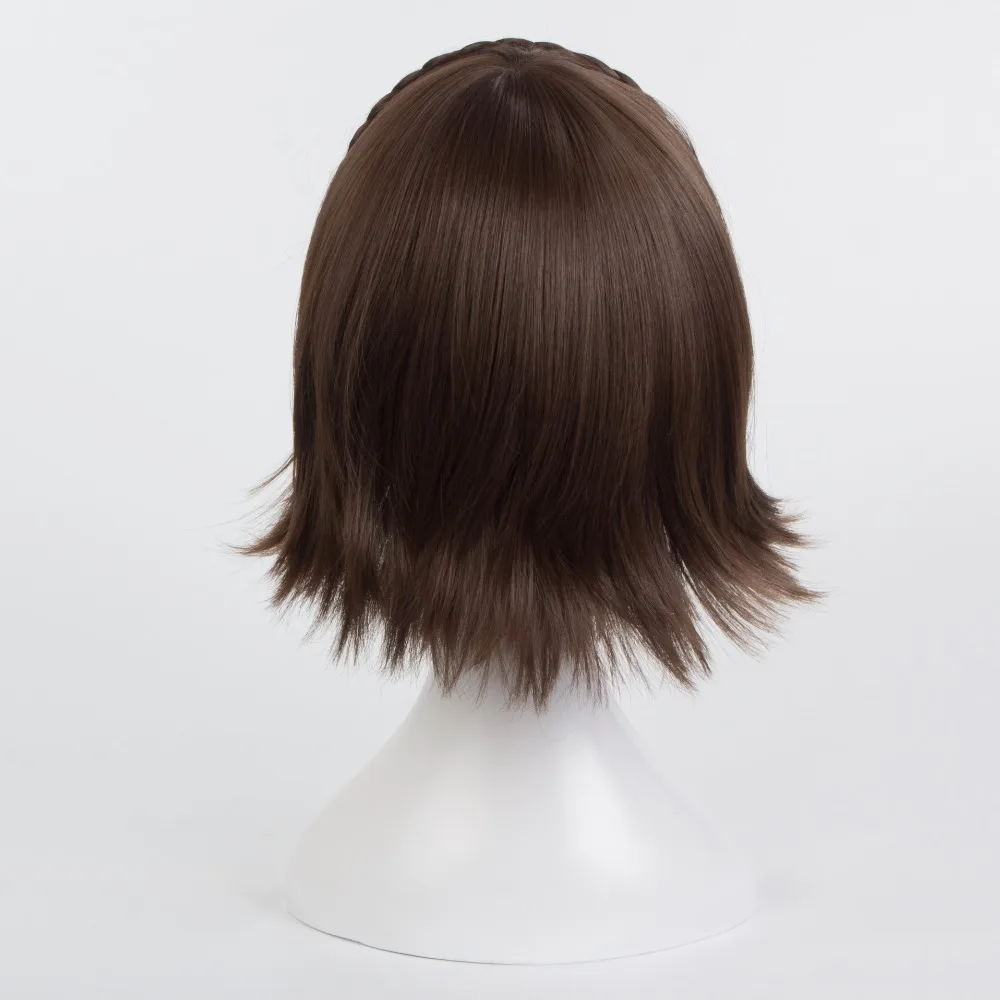 Persona 5 Makoto Niijima Wigs Mixed Brown Hair Cosplay Wig With Braid + Wig Cap