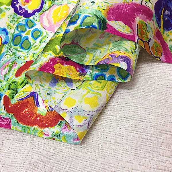 Thick 22momme colorful Abstract graffiti pure silk satin charmeuse fabric SSC319 |