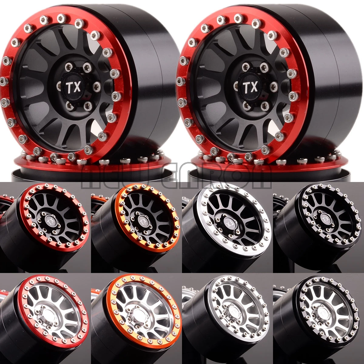 Новинка алюминиевые колеса ENRON с 12 спицами 2 дюйма 4 шт. подходят для Axial Yeti Wraith RC