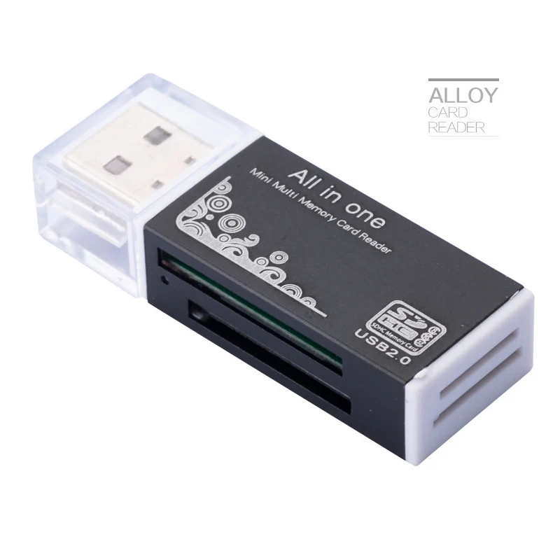 Черный Высокоскоростной USB 2,0 все в 1 мульти-ридер карт памяти SB мобильный SDHC Micro SD к USB 2,0 MMC M2 для компьютера ноутбука - Цвет: Черный