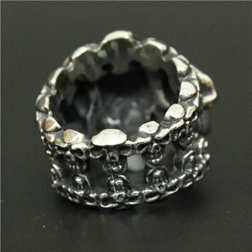 Cool Heavy Ghost Skull Ring Titanium Steel 316L Stainless Hollow Angry Biker | Украшения и аксессуары
