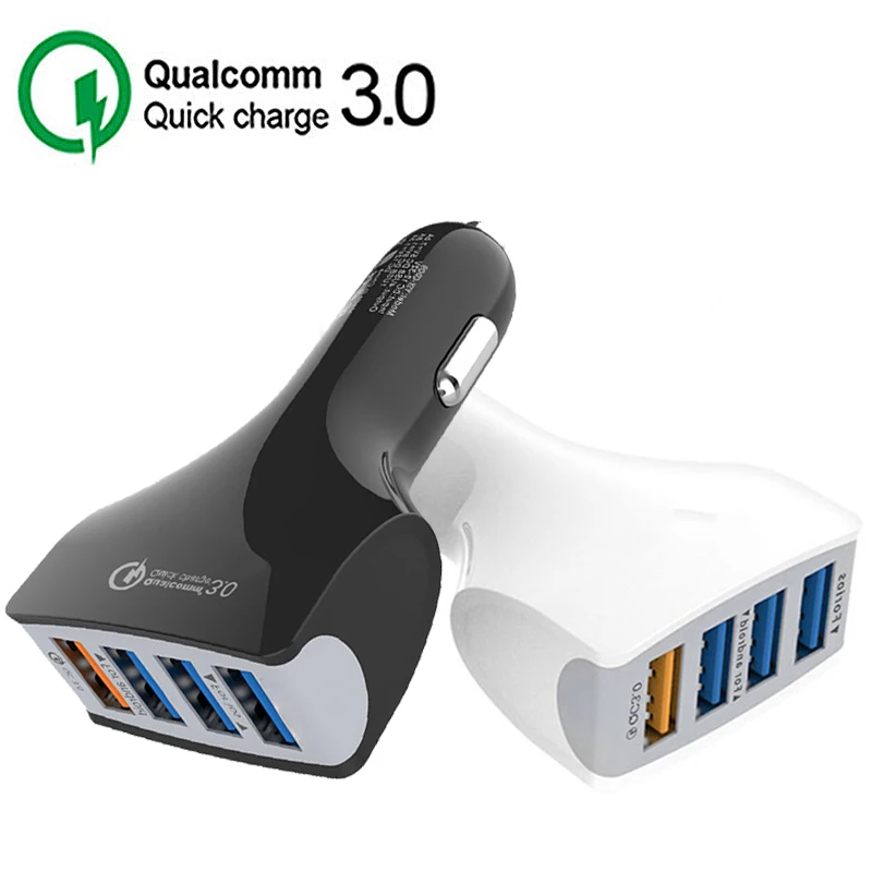 Автомобильное зарядное устройство 4USB автомобильный прикуриватель 5 в 9 в 12 В QC 3,0 быстрое зарядное устройство разветвитель для автомобильного зарядного устройства универсальный автоматический электронный