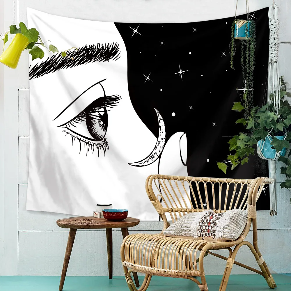 Скандинавское черно-белое декоративное покрывало навесной пляж полотенце дизайн линии покрывало для декора Коврик для йоги скатерть для пикника дома