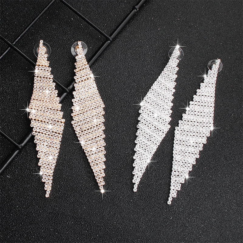 Серьги-кисточки женские свадебные с австрийским кристаллом 2019 | Украшения и