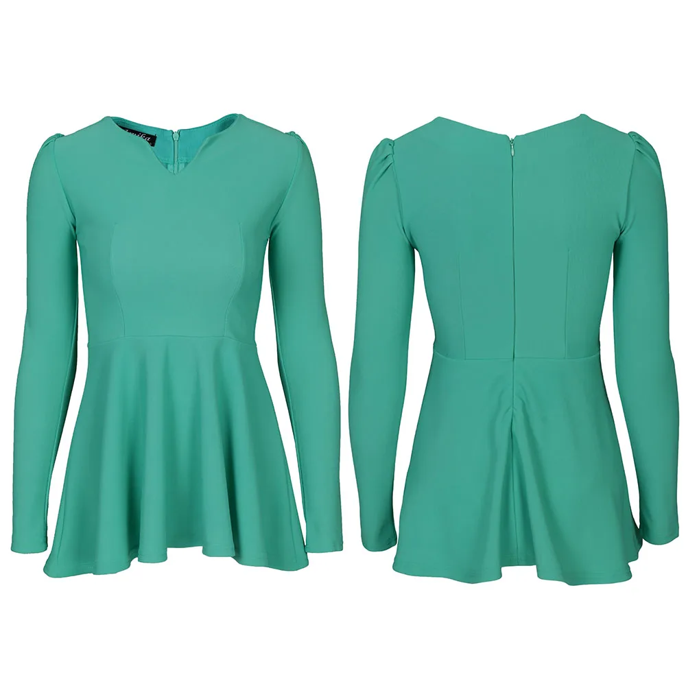Женская Повседневная Блузка с V образным вырезом и оборками|blouse shirt|long sleeve ruffle