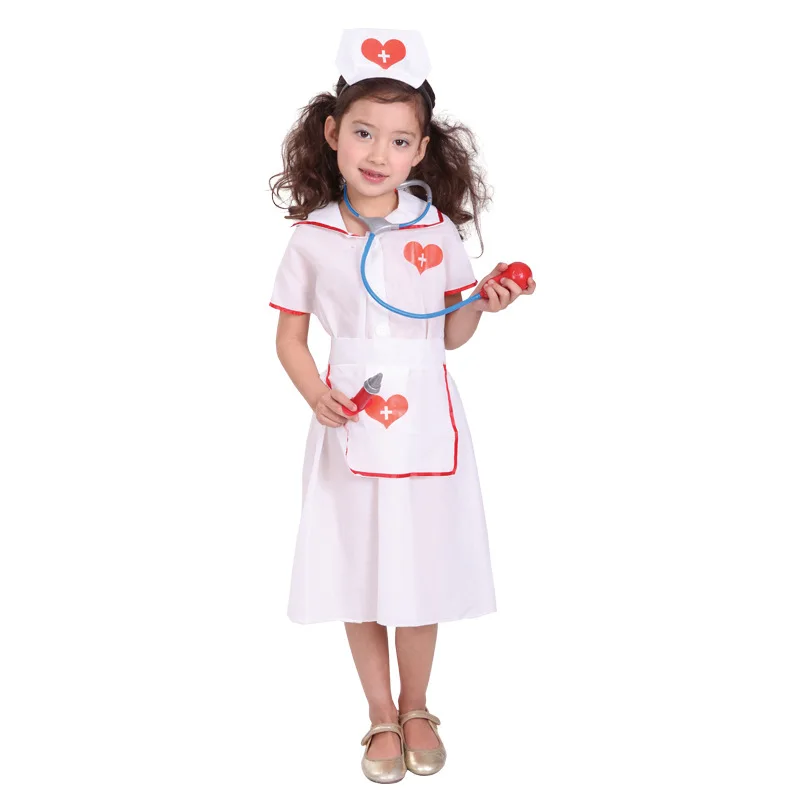 Kids Girls Doctors Costume kindergarten Nurse Cosplay Movie Anime Fantasia Disfraces Party Children's Halloween Costumes |