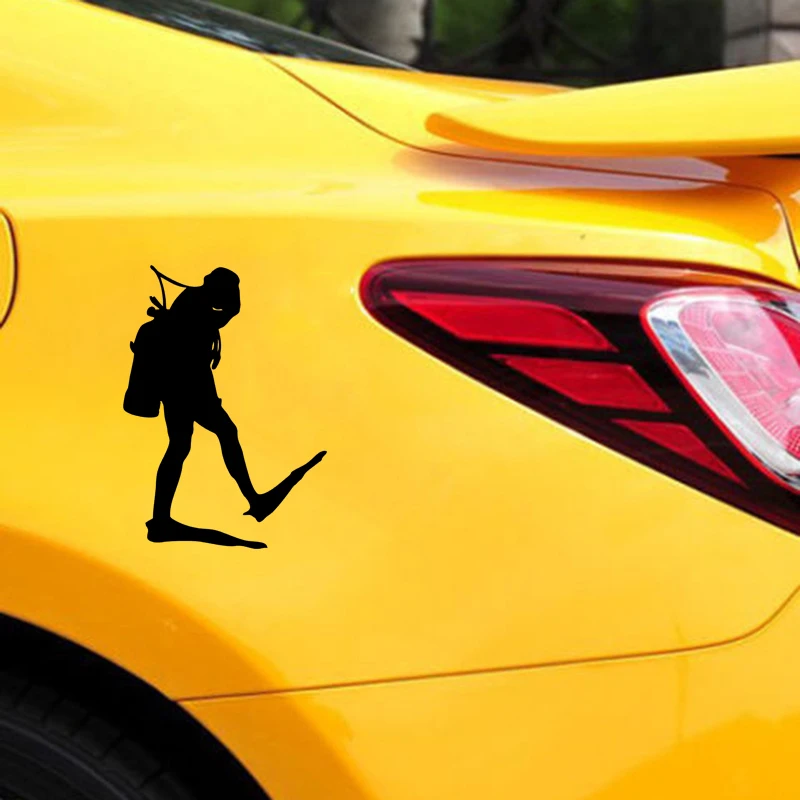 10*13.9CM Personality Of Diving Car Bumper Sticker The Divers Contour Shape Vinyl Decals | Автомобили и мотоциклы