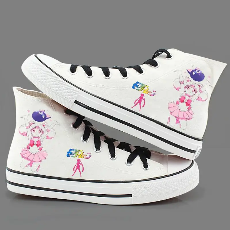 

High-Q Unisex Sailor Moon Cosplay plimsolls canvas shoes Casual Daily rope soled shoes Sailor Moon Hand-painted shoes