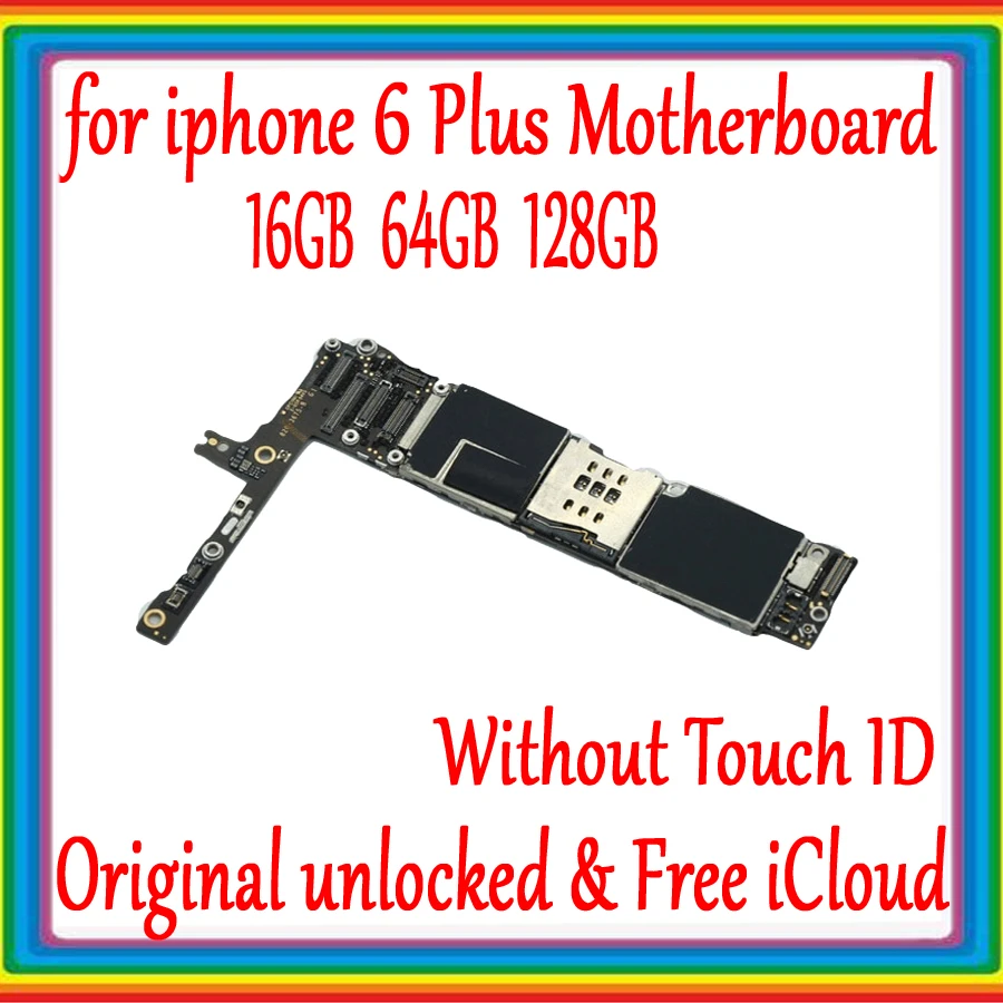 100% оригинальная разблокированная материнская плата для iphone 6 Plus без Touch ID 16 Гб 64 128