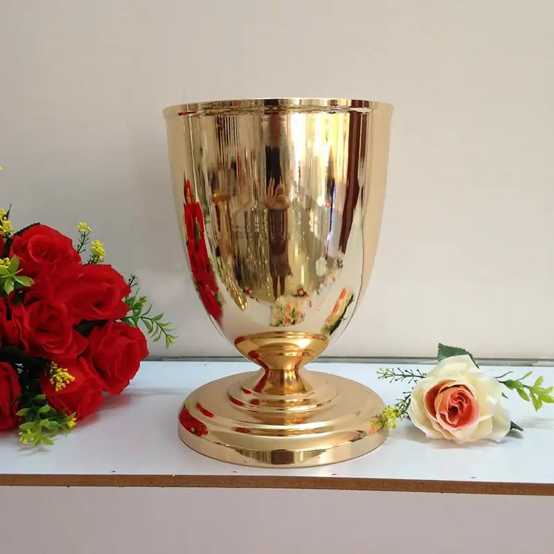 28cm Tall Gold PEANDIM цветочные свадебные декоративные вазы, столешница для цветов, искусственные цветы, держатель для дома, вечерние украшения, 10 шт./лот - Цвет: 28cm Tall Gold