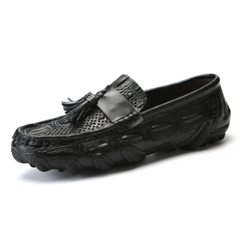 KaiziKarzi Quality Men Real Leather Casual Shoes Solid Color Fringes Flats Outdoor Footwear Size 38-43 | Обувь