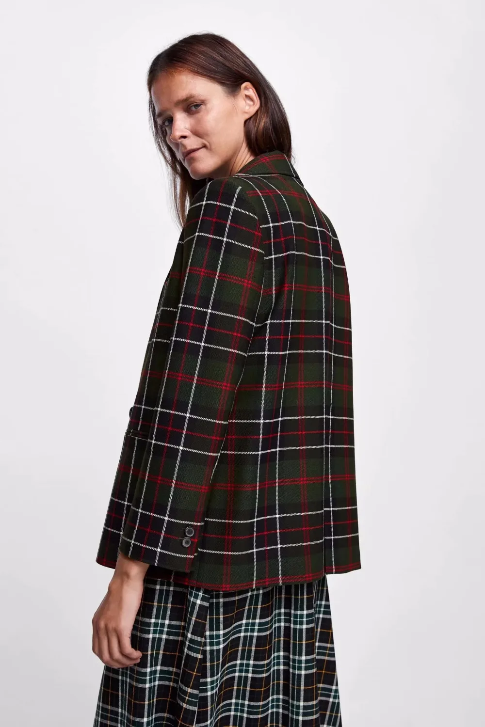 COZARII, casaco feminino, блейзеры, английский стиль, в клетку, в полоску, двубортные, для женщин, Бомберы, блейзеры, куртки размера плюс, топы