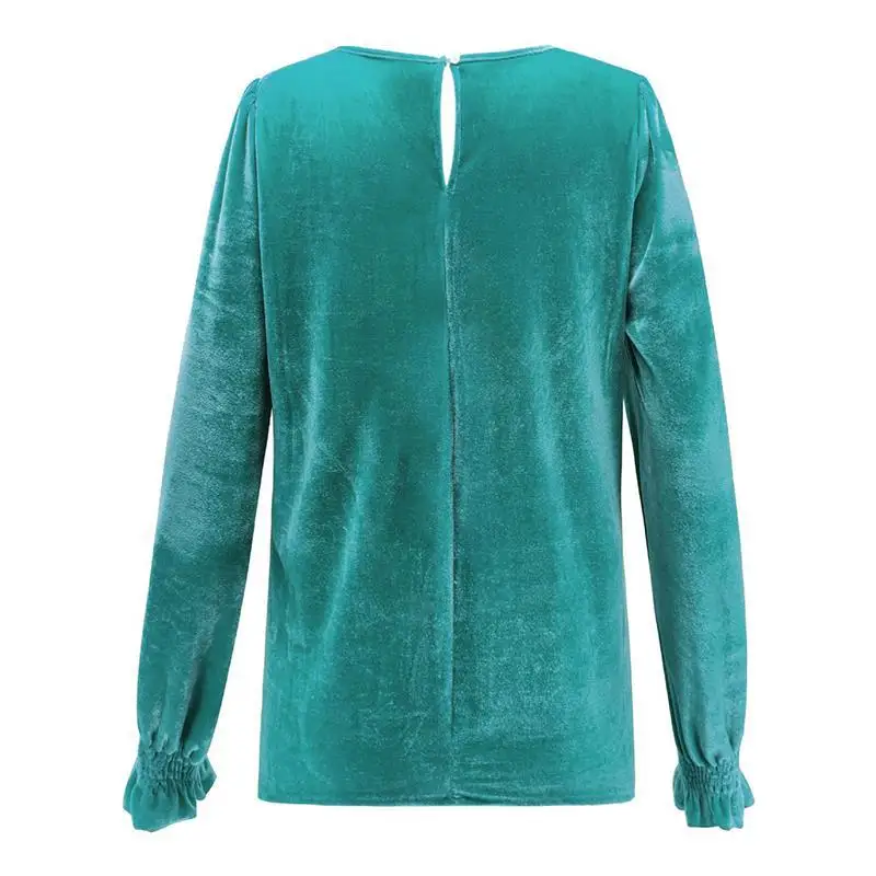 Женская футболка, женские зимние топы, женские, с круглым вырезом, Blusas, с длинным рукавом, бархатная футболка, повседневные женские футболки SJ1369X