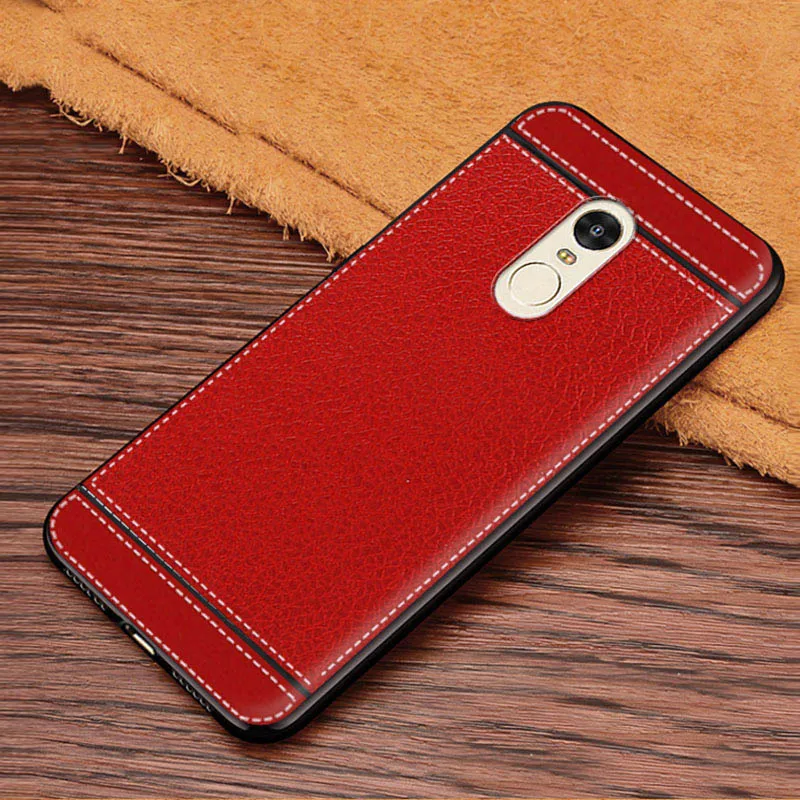 Личи зерна узор кожаное силиконовый чехол на Xiaomi redmi note 4 чехлы классический личи матовая Мягкие ТПУ силикон случаи ксяоми редми note 4x чехол случае Обложка ксаоми ксиоми сяоми редми ноте/ноут 4 бампер case - Цвет: red