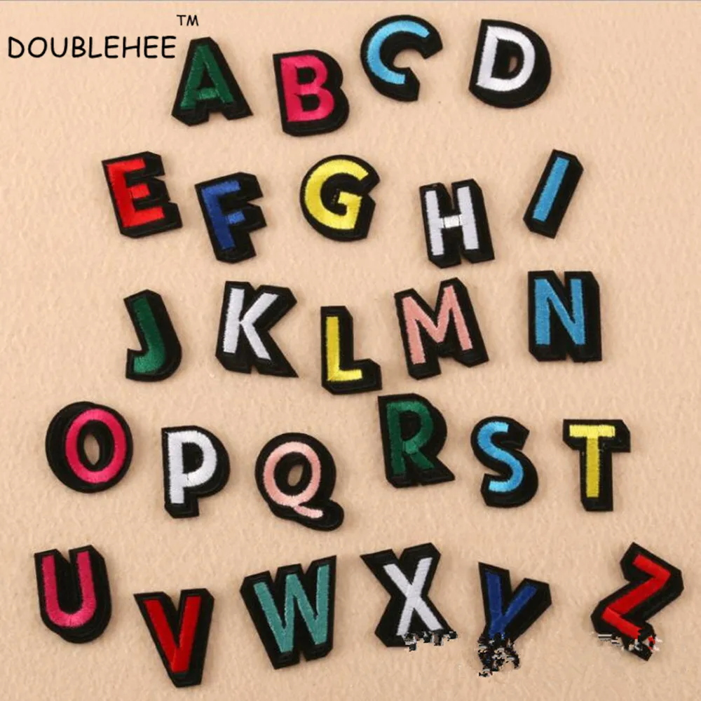 DOUBLEHEE красочные 26 английские буквы Вышитые железные на заплатках новый дизайн