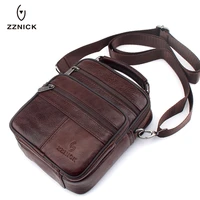 zznick new fashion genuine leather shoulder bag hot sale small messenger bags men travel crossbody bag handbags men bag flap