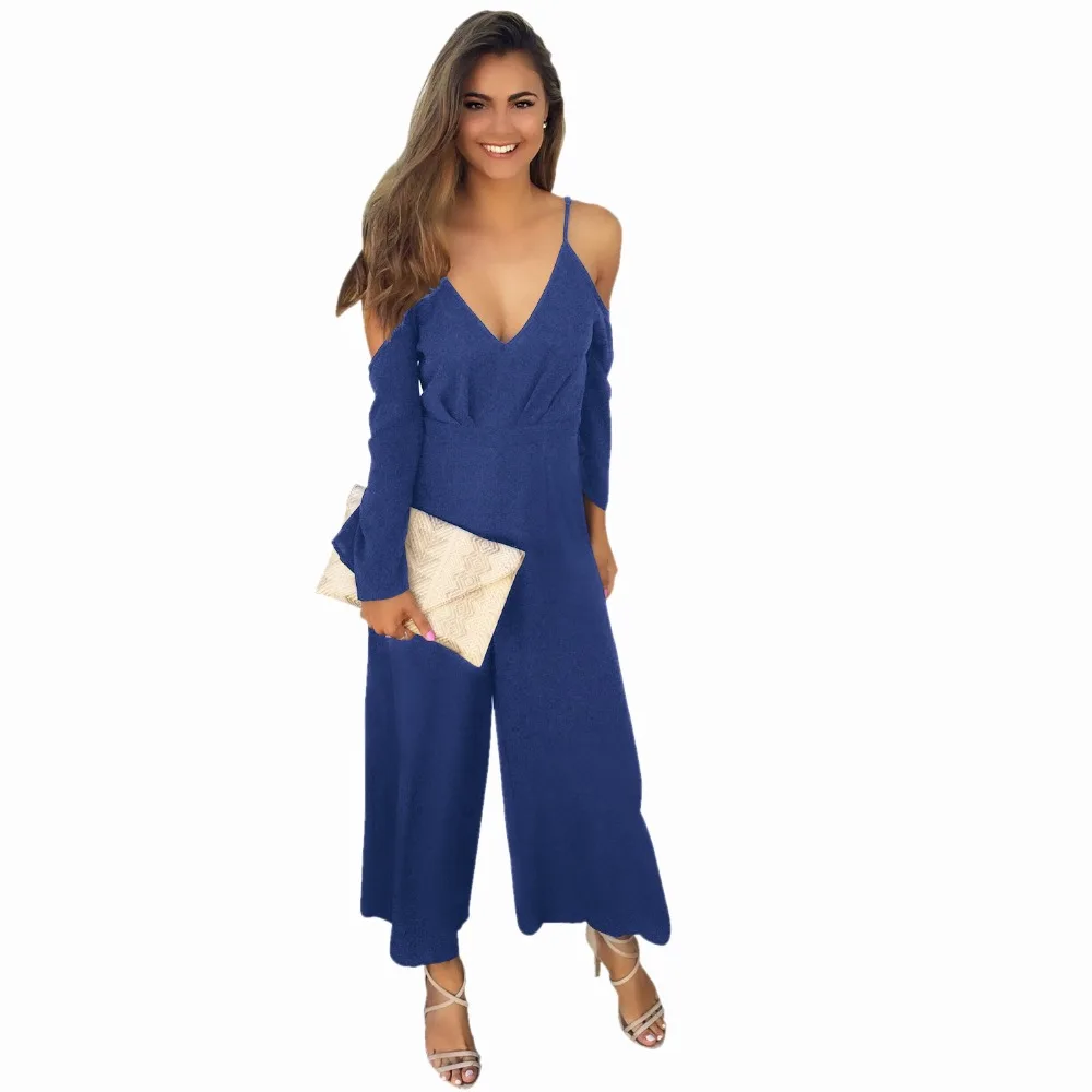 Zmvkgsoa women v neck jumpsuits wide leg pants rompers womens jumpsuit summer casual playsuits overalls macacao feminino Y2467 | Женская