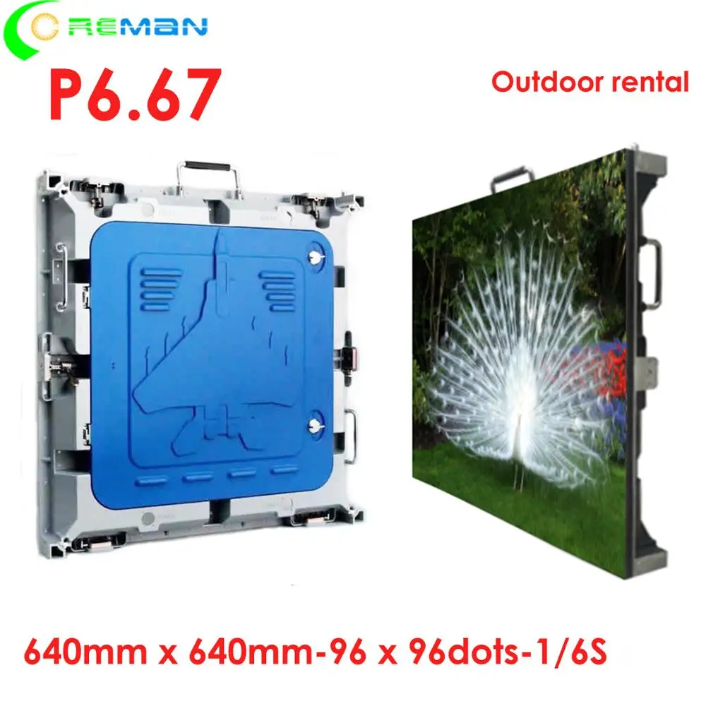 Coreman outdoor rental led screen P6 P6.67 display module full color electronic advertising | Электронные компоненты и